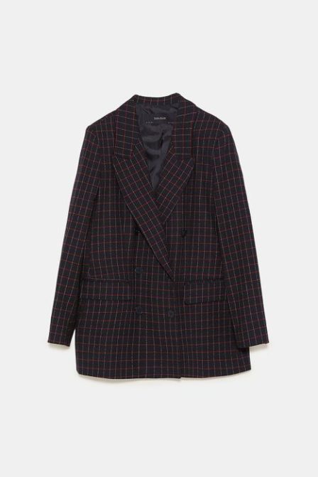 Blazer incrociato a quadri (Zara)